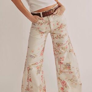 Free People Eden Slouchy Printed Jeans 28